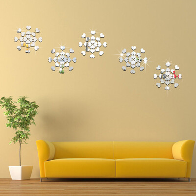 

〖Follure〗Acrylic 3D Love Heart Combination Mirror Effect Wall Sticker Decal Home Decor GD