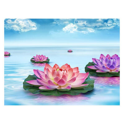 

5D DIY Full Drill Diamond Painting Lotus Flower Cross Stitch Embroidery Kit