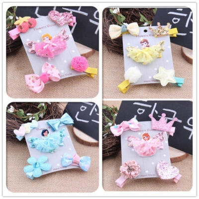 

5Pcs Hairpin Baby Girl Hair Clip Bow Flower Mini Barrettes Star Kids Infant