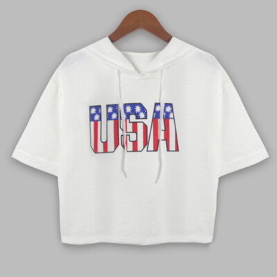 

Nomeni Fashion Women Short Sleeve Letter Print T Shirt Hoodie Causal Tops Blouse