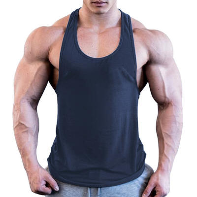 

Gym Men Vest Bodybuilding Tank Top Muscle Clothing Stringer T-Shirt short casual