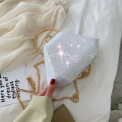 

Tailored Fashion Women Sequins Diamonds Crossbody Bag Chain Handle Bag Shoulder Bag