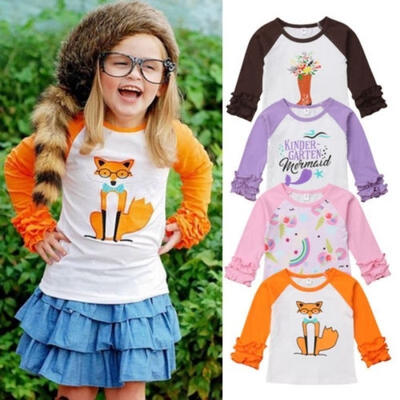 

Newborn Toddler Kids Baby Girl Cartoon Cotton Top T-shirt Casual Clothes