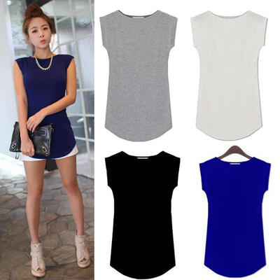 

Women Sexy Modal T-Shirt Blouse Tops Multicolor New Sleeveless Blouse