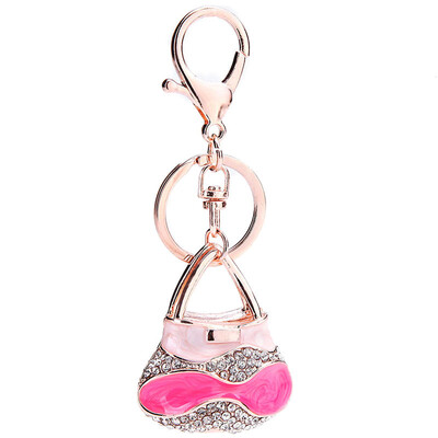 

Christmas gift bag with diamond alloy keychain car pendant mobile phone bag accessories