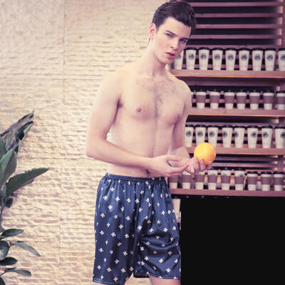 

2018 New Spinning Silk Mens Spring Short Summer Print Color Home Shorts Pajama Pants DK681
