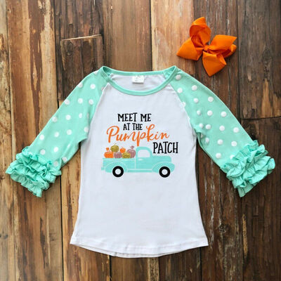 

Kids Baby Girl Pumpkin Pattern Long Sleeve Ruffles T-shirt Tops Clothes