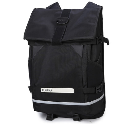 

Tide roll cover shoulder bag bucket bag large-capacity backpack mens glow strip travel computer travel bag bag