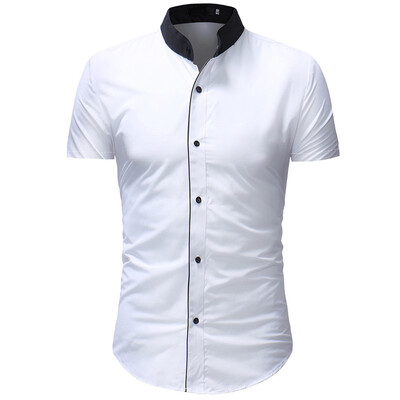 

Tailored Mens Solid Casual Button Down Short Sleeve Shirt Top Blouse