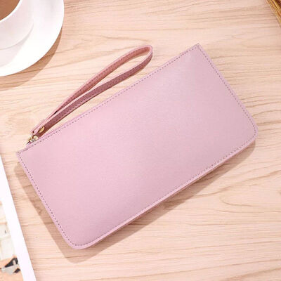 

2018 New Style Fashion Women Leather Solid Bifold Wallet Clutch Card Holders Purse Lady Long Zipper