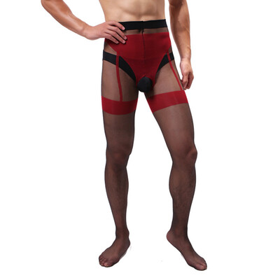 

Men Pantyhose Clubwear High Waist Sexy Pantyhose Fashion Party Open Crotch