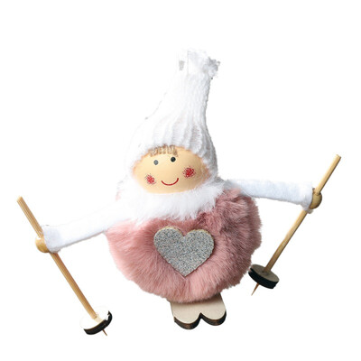 

Skiing Plush Angel Christmas Drop Ornaments Christmas Tree Decoration Kids Gift For Holiday Festive Home Decor