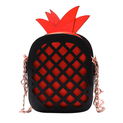 

Women PU Leather Fruit Shape Hit Color Chain Bag Shoulder Crossbody Bag