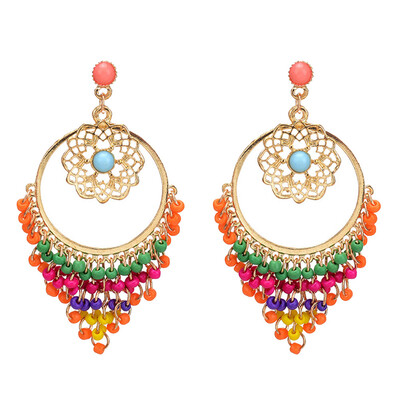 

Big Statement Earrings for Women Drop EarringsNew Arrival Gold Color Alloy Colorful Rhinestone