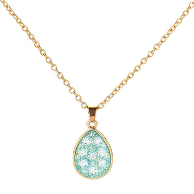 

Women Simple Water-drop Shape Shiny Surface Resin Pendant Necklace Jewelry Gift