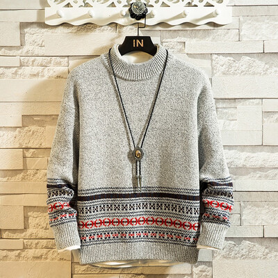 

Toponeto New Style For Men In Autumn And Winter Fashion Printed Sweater With Round Collar