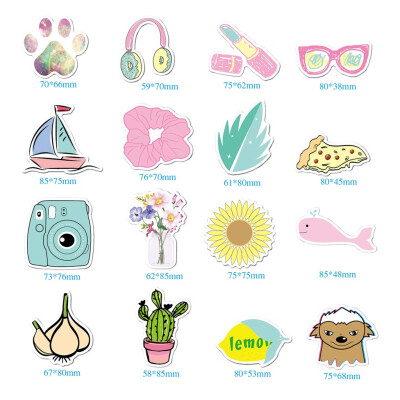 

〖Follure〗Stickers 16-Pack Cute Waterproof Trendy Stickers Extra Durable 100 Vinyl