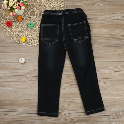 

Toddler Kids Baby Boy Zipper Stretch Slim Denim Trousers Broken Hole Jeans Pants