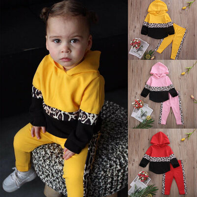 

Toddler Baby Girl Boy Clothes Hooded Top Pants Tracksuit Autumn Cotton Outfit