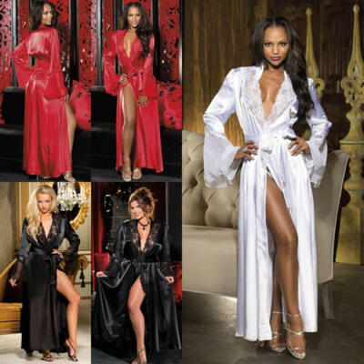 

Women Satin Robe Bathrobe Dress Gown Wedding Lingerie Bridesmaid Sleepwear Night