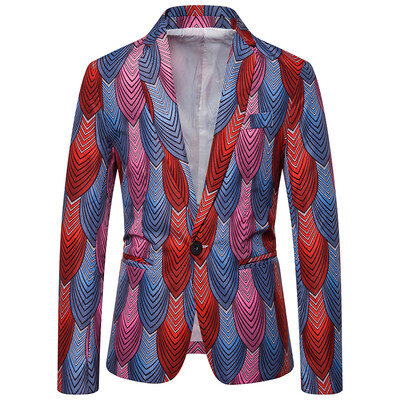 

Mens Vintage Ethnic Printed Coat Floral Casual Dress Suit Slim Fit Blazer Jacket
