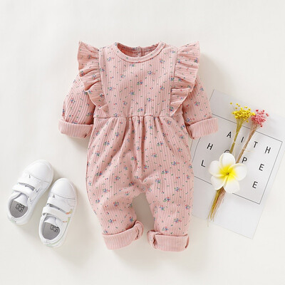 

Autumn Baby Girl Casual Floral Print Romper Infant Flare Long Sleeve Children Bodysuit Jumpsuit Outfits