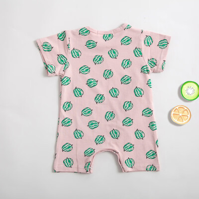 Baby Girl Jumpsuit Infant Fruit Print Playsuit Fruit Print Short Sleeve Kids Boys Bodysuit Jumpsuit Newborn Clothes