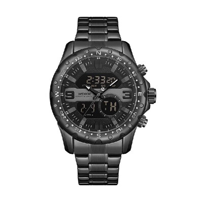 

WEIDE WH8502 Dual Display Two Movement Digital Quartz Men Watch 3ATM Waterproof Business Sports Luminous Military Watch Dual Time