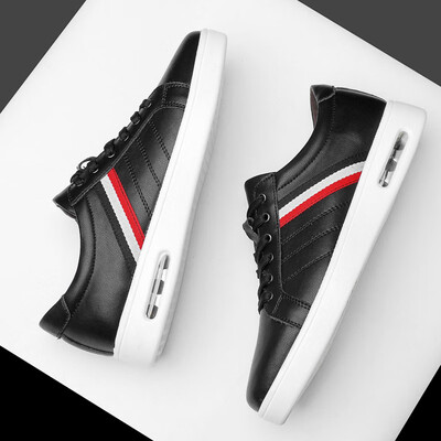 

Casual shoes men 2019 new low to help leather small white shoes mens leather breathable tide boys shoes