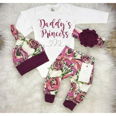 

UK Newborn Kid Baby Girls Tops Romper Floral Pants Leggings Hat Outfits Set sdgf