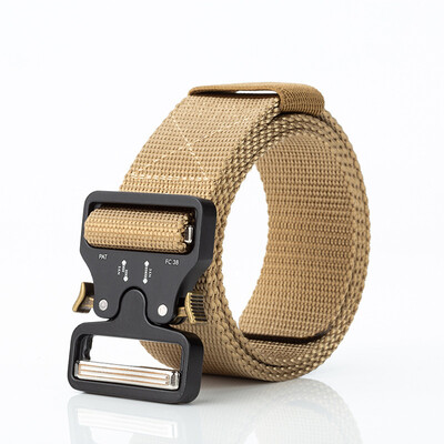 

2019 New Outdoor Tactics Men belt solid color Nylon Weaving Insert Buckle belt Sport Casual Wear resistant belt