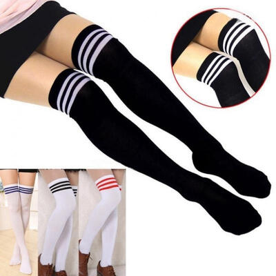 

Sexy Womens Lady Girls Fashion Cotton Knit Over Knee Thigh High Stockings Socks