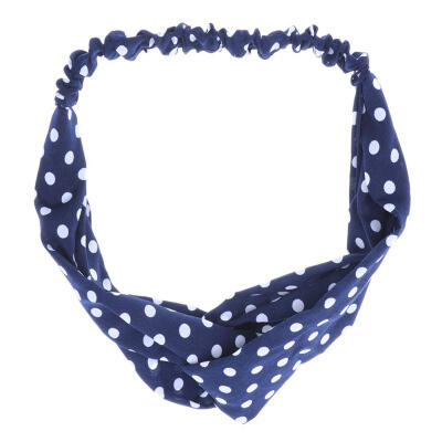 

Fashion Women Hairband Dot Print Pattern Hair Bands Casual Cross Hairdress