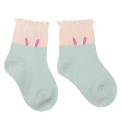 

1-2Y Kids Boys Girls Socks Rabbit Ears Baby Splicing Color Cotton Warm Sock