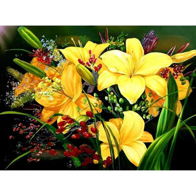 

5D DIY Full Drill Square Diamond Painting Flowers Embroidery Mosaic Kits