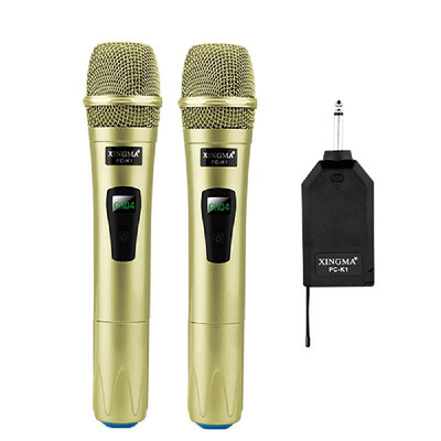 

Wireless Microphone System Handheld LED Mic Speaker with Portable USB Receiver for KTV Speech Amplifier Recording
