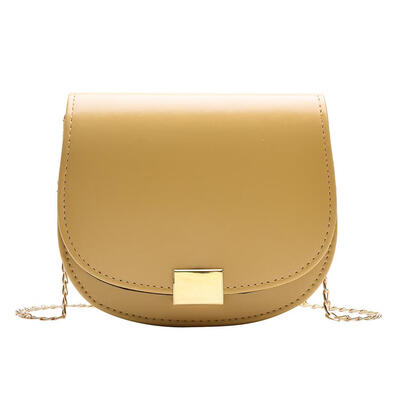 

Soft Leather UP Semi-Circle Bag Solid Color Chain Flap Women Shoulder Bags