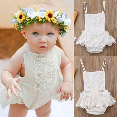 

Infant Kids Baby Girl Clothes White Lace Floral Romper Jumpsuit Sunsuit Outfits