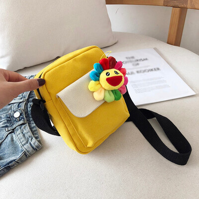 

Tailored Cute Small Sun Flower Bag Canvas Solid Color Messenger Bag Shoulder Bag Handbag