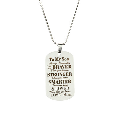 

to My Son Daughter Necklace from Mom Dad Stainless Steel Pendant Necklace Best Graduation Wedding&Birthday Gifts