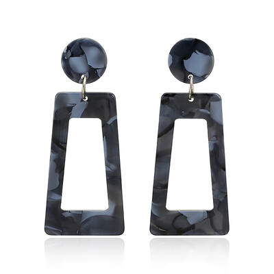 

HOT 30 Style Korea Handmade Wooden Drop Earrings New Fashion Geometric Long Acrylic Metal Earrings modern Jewelry