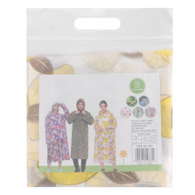 

Greensen Fashion EVA Lemon Print Waterproof Raincoat Hooded Poncho Rainwear