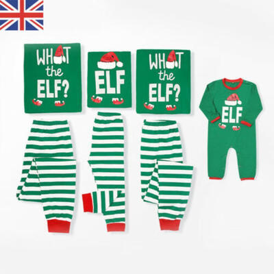 

CHRISTMAS FAMILY ELF PYJAMAS PJS KIDS BOYS GIRLS MUMS DADS GRANDAD NANNA XMAS