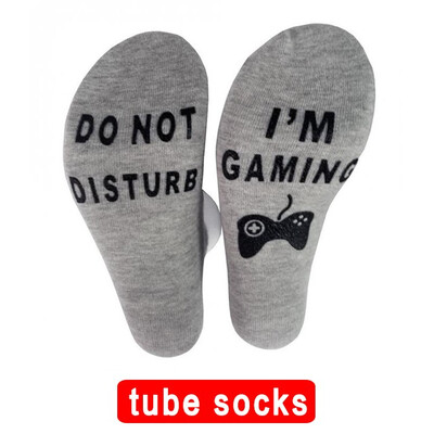 

Newly Unisex Novelty Socks Do Not Disturb I Am Gaming Funny Letter Printed Socks