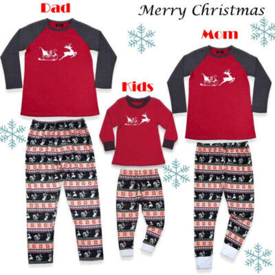 

Christmas Family Deer Kids Mom Dad Long Sleeve Tops Pants Matching Casual Pajama