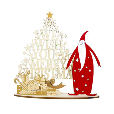 

DIY Santa Claus Wood Painted Elk Old Man Christmas Childrens Gift Home Christmas Decoration