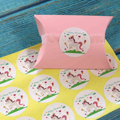 

Unicorn Candy Bag Sticker Birthday Party Decor Gift Box Seal Cartoon Hot