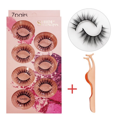 

7 Pairs Black Long Sparse Cross False Eyelashes Fake Eye Lashes Extensions Makeup Tools for stage