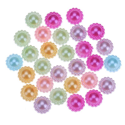 

72pcs 13mm Half Side Colorful Imitation Pearl DIY Phone Jewelry Accessories