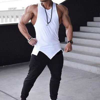 

Men Muscle Sleeveless Tank Top Gym T Shirt Sport Fitness Vest Workout GYM Tee